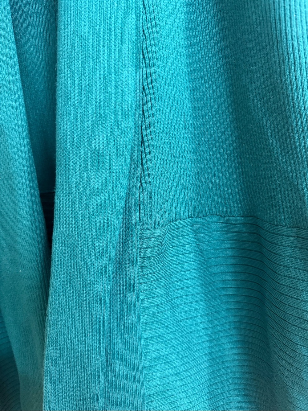 JM Collection Teal Open-Front Ribbed Cardigan - Picture 4 of 6